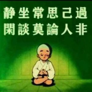 静坐常思己过，背后莫论人非。